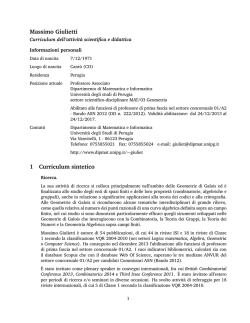 Massimo Giulietti 1 Curriculum sintetico