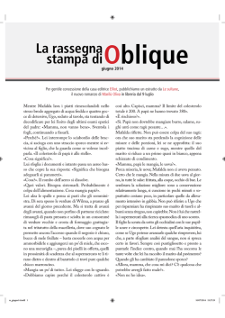 1-30 giugno - Oblique Studio