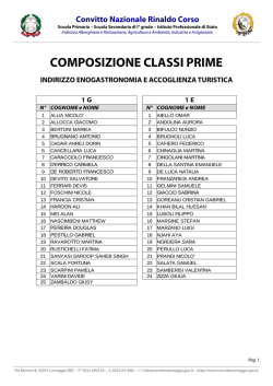 COMPOSIZIONE CLASSI PRIME - Convitto Nazionale Rinaldo Corso