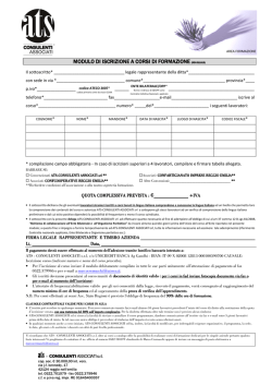 modulo di iscrizione - ATS - Consulenti Associati srl