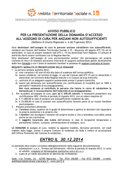 AVVISO PUBBLICO BANDO 2014