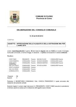 Aliquote IMU 2014 - Comune di Plesio