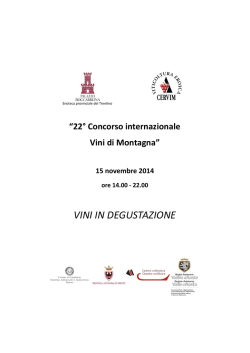 Lista vini in degustazione