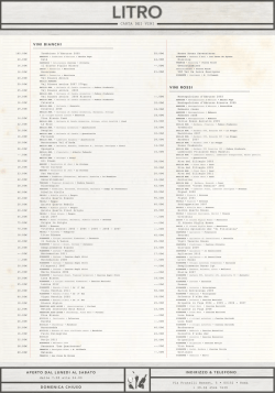 CARTA DEI VINI - Vineria Litro