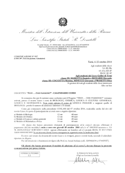 Calendario Corsi "TEST: CHE PASSIONE!"