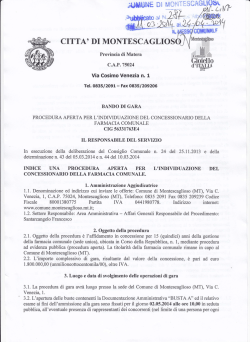 Bando di Gara - Comune di Montescaglioso