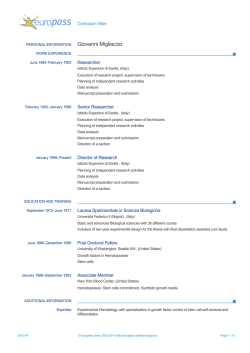 Giovanni Migliaccio - European Medicines Agency