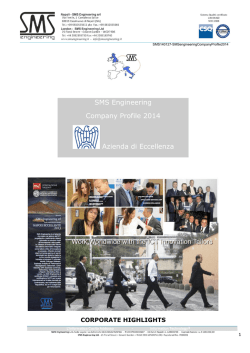 SMS Engineering Company Profile 2014 Azienda di Eccellenza
