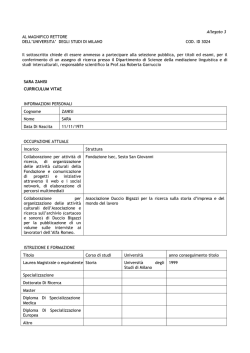 curriculum - Universit&agrave; degli Studi di Milano