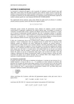 SISTEMI DI NUMERAZIONE