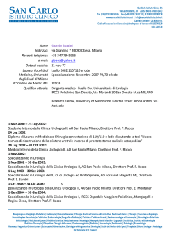 Scarica il CV - SAN CARLO Istituto Clinico