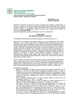 Delibera indizione - Azienda USL di Modena