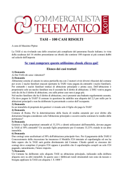 TASI &ndash; 100 CASI RISOLTI - Il Commercialista Telematico
