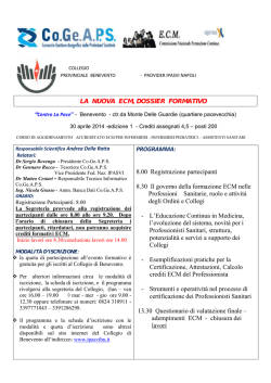 LA NUOVA ECM LA NUOVA ECM, DOSSIER FORMATIVO