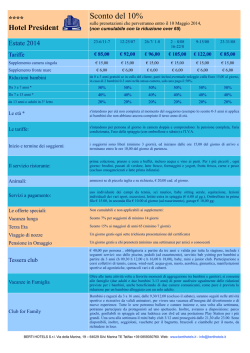 Sconto del 10% - Berti Hotels