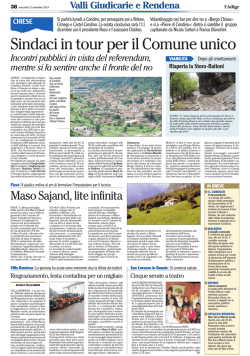 Sindaci in tour per il Comune unico