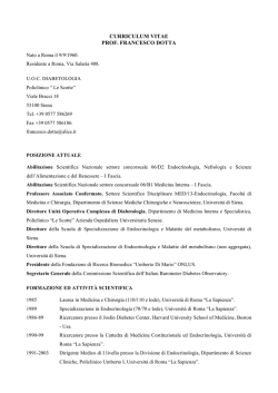 Curriculum vitae del docente - Dipartimento di Scienze mediche