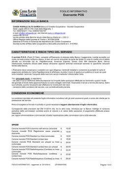 Foglio Informativo - Cassa Rurale Alto Garda
