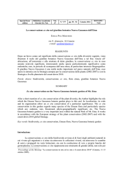 La conservazione ex situ nel giardino botanico Nuova Gussonea