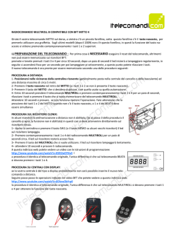 RADIOCOMANDO MULTIROLL B COMPATIBILE CON BFT MITTO 4
