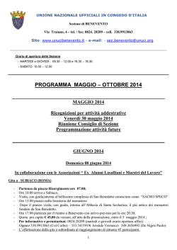 programma maggio – ottobre 2014