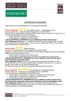 CONVENZIONI SOGGIORNO - Istituto Alcide Cervi