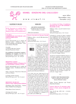 view the PDF - SISMEL Società Internazionele per lo Studio del