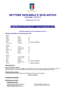 C.U. N. 17 del 10/09/2014 Campionati