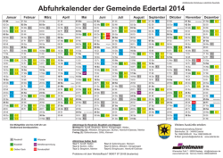 Abfuhrkalender der Gemeinde Edertal 2014