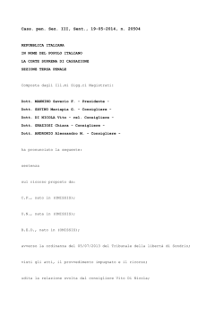 Cass. pen. Sez. III, Sent., 19-05-2014, n. 20504