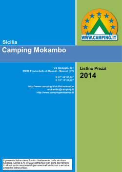 Listino Prezzi Camping Mokambo