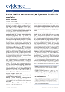 Patient decision aids: strumenti per il processo