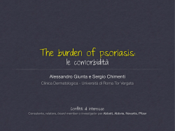 11 The burden of psoriasis: le comorbidità. s. Chimenti