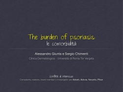 11 The burden of psoriasis: le comorbidit&agrave;. s. Chimenti