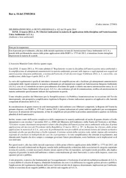 Deliberazione della Giunta Regionale n. 622 del 29 aprile 2014
