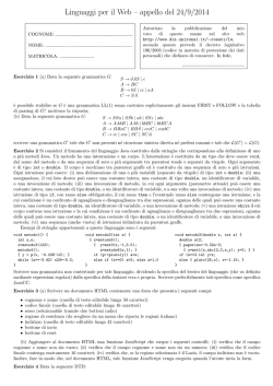 Linguaggi per il Web &ndash; appello del 24/9/2014