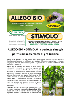 ALLEGO BIO + STIMOLO la perfetta sinergia per visibili