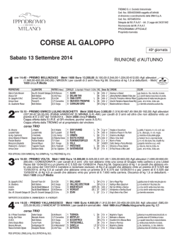 CORSE AL GALOPPO - Ippodromo San Siro Milano