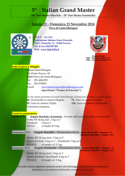 5&deg; Italian Grand Master - FIGF Federazione Italiana Gioco Freccette