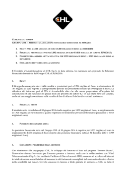 BOZZA COMUNICATO STAMPA