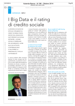 I Big Data e il rating di credito sociale