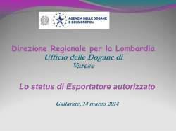 di esportatore autorizzato. - Unione degli Industriali della provincia