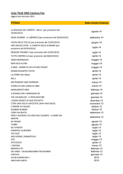 Lista Titoli 20th Century Fox TITOLO Data Uscita Cinema