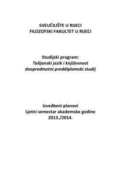 Preddiplomski studij - Filozofski fakultet