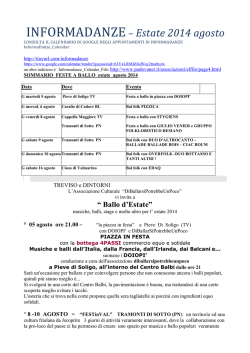 INFORMADANZE &ndash; Estate 2014 agosto