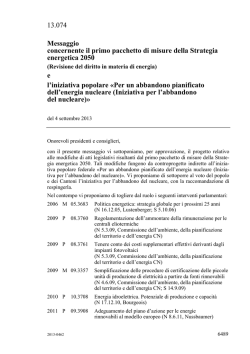 13.074 Messaggio concernente il primo pacchetto di