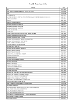 Area 13 - Riviste Scientifiche
