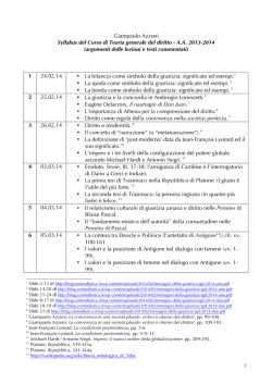 Giampaolo Azzoni Syllabus del Corso di Teoria generale del diritto