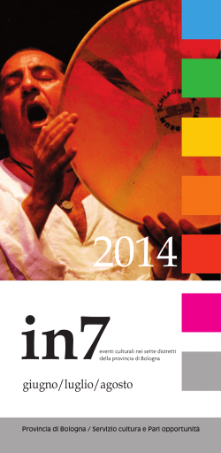 Giugno - Agosto 2014 - Provincia di Bologna