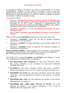 MACCHINE DI TURING - Dipartimento di Matematica